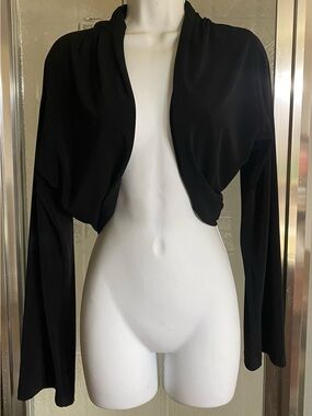 Joseph Ribkoff Womens Solid Black Open Front shrug size 12